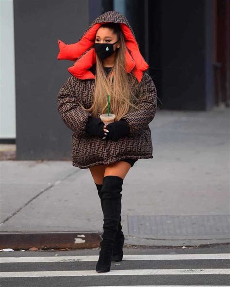 fendi puffer jacket ariana grande|ariana grande jacket.